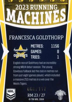 2024 NRL Traders Titanium - Running Machines #RM23 Francesca Goldthorp Back